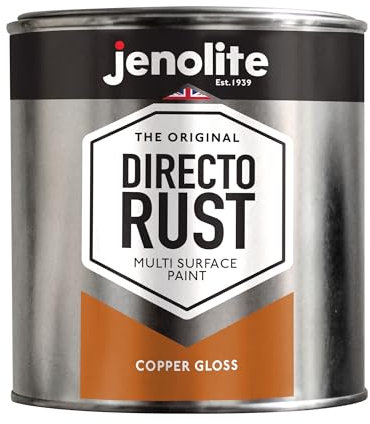 JENOLITE Directorust Copper Paint - Apply Direct to Rust - Primer, Undercoat and Topcoat - Gloss - 1 Litre