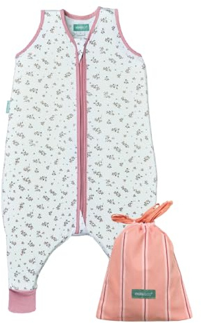 molis&co. Gigoteuse pour bébé avec Pieds. 0.5 TOG. Taille 2 Ans. Idéal pour Les Mois D'ÉTÉ. Bloom Pink. 100% Coton