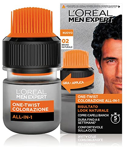 L'Oréal Paris Men Expert Herren Coloration One-Twist All-in-One, natürliches Ergebnis, einfache und schnelle Anwendung, naturbraun (02)