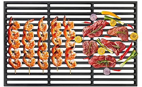 XMTECH Plancha de Hierro Fundido, Parrilla Rectangular, Accesorio para Barbacoa de Gas, Parrilla de Carbón Vegetal (54 x 34 cm)