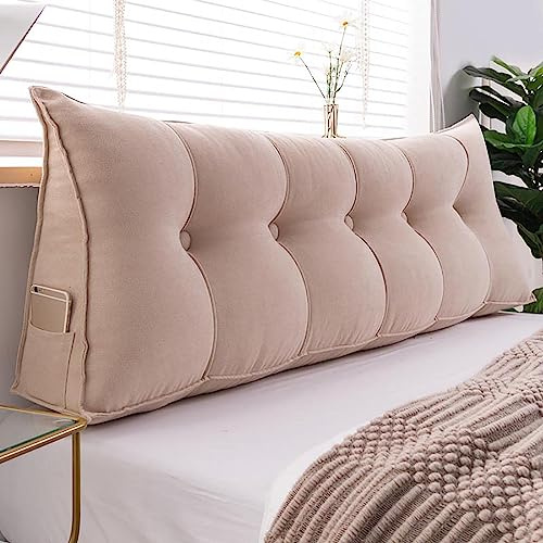 UIHECTA Almohada De Cabecera De CuñA, Almohada De Lectura Cabecera Triangular, Almohada De Apoyo para Cabecero, Almohada De Descanso, Respaldo para DiváN, con Funda Removible,007,150 * 50 * 20cm