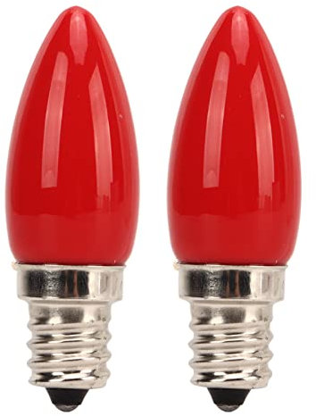 Tyenaza 2 Stück LED-Kerzenlampen, E12, 4 LEDs, Glas-Kronleuchter-Glühbirne, Kerzenlampe Für Decken- Und Wandleuchte, Rot, 220 V, 1,5 W