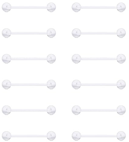 Gojewen Plastik Zungenpiercing Brustwarzenpiercing 1,6mm Flexibel Kunststoff Piercing Zunge Brustwarze Acryl 16mm