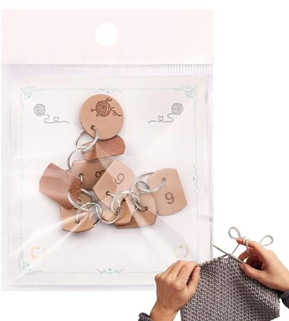 Cadenas de contador de filas de ganchillo, cadena de contador de hileras de punto, colgante de número de ganchillo, accesorios de ganchillo, contador de filas de punto para joyas hechas a mano,