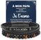 Meleager Bracelet Homme, Idee Cadeau Papa, Bracelet Personnalisé avec Je t'aime Papa, Cadeau Amour Papa pour Anniversaire, Fete des Peres, Noël (Noir + Marron)