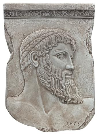 Zeus of Artemision King of Olympian Gods Relief Terracotta Wall Sculpture