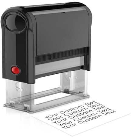 Stempel Personalisiert, Personalisierter Stempel Selbst Gestalten -Rechteckig,5 GrößEn, 9 Tintenfarben Und 8 Schriftarten, Max. 5 Zeilen