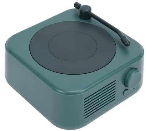 EBTOOLS Conception Gramophone de Haut-Parleur Portable Vintage avec FM, et Lecture de la Carte Mémoire, Green Noirâtre Compact (Vert foncé)