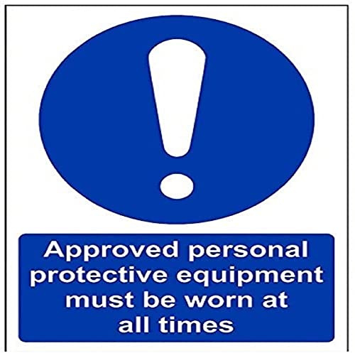 vsafety 41071 an-r zugelassen Schutzbekleidung zu tragen, jederzeit Pflicht Schutzbekleidung Zeichen, starrer Kunststoff, Hochformat, 150 mm x 200 mm, blau
