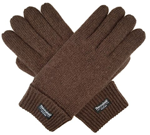 BRUCERIVER Uomo Maglia di lana Guanti puri con Rivestimento Taglia XXL (Brown)