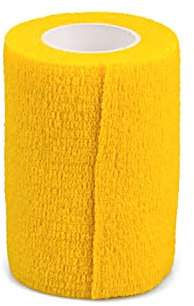 Fixierbinde | elastischer Fixierverband | kohäsive (selbsthaftende) elastische Binde | Breite: 7,5 cm | Farbe: gelb | 12 Stück