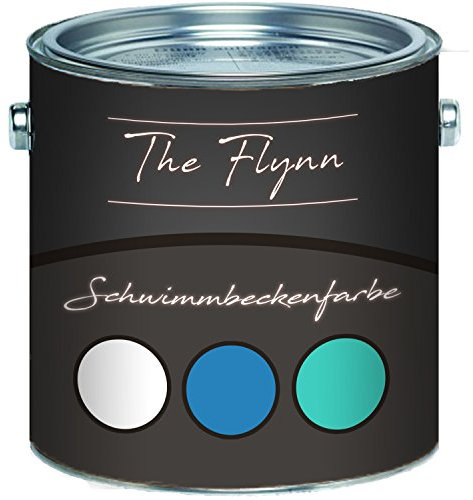 The Flynn Pintura para piscinas en azul, blanco y verde, revestimiento de hormigón, para estanque (2,5 L, azul)