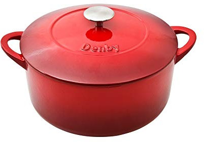 Denby - Pomegranate - Cast Iron Round Casserole - 26cm