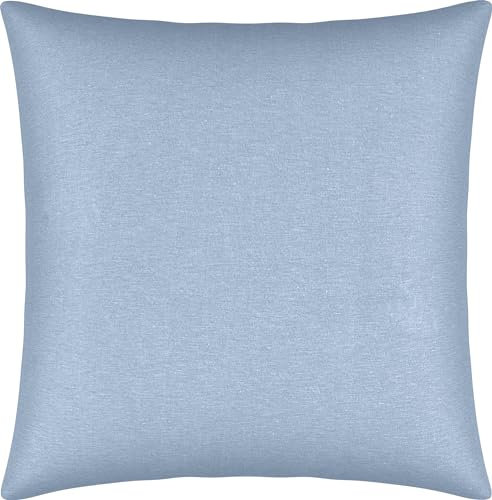 Erwin Müller Kuschelkissenbezug, Kissenhülle Single-Jersey Murnau - hellblau Größe 40x40 cm - bügelfrei, strapazierstark, elastisch, mit Reißverschluss