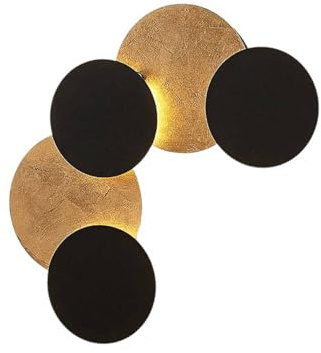 Lindby LED Wandlampe schwarz gold, Wandspot Wandleuchte innen Deckenlampe Deckenleuchte 17W Wandbeleuchtung Wohnzimmer Esszimmer Flur