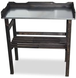 GartenDepot24 Pflanztisch mit verzinkter Arbeitsplatte grau B 80 x T 40 x H 82 cm