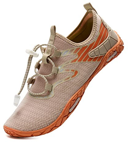 IceUnicorn Strandschuhe Badeschuhe Damen Herren Schwimmschuhe Aquaschuhe Sommer Schnell Trocknend Surfschuhe(V.Aprikose, 38EU)