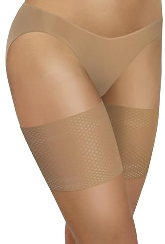 Sesto Senso Sexy Muslo Bandas Encaje Elásticas Antirozaduras con Cuatro Tiras de Silicona Beige 60-65 M