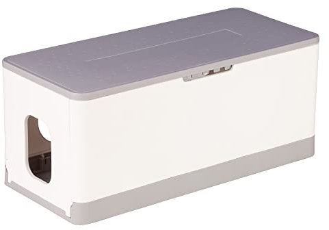 POLY POOL - PP2606 Boîte Porte-câbles pour ramasser et Cacher Les Fils - Protection pour Plusieurs câbles rallonges - Boîte de Protection et Prises avec 2 Ouvertures arrière et 2 entrées latérales