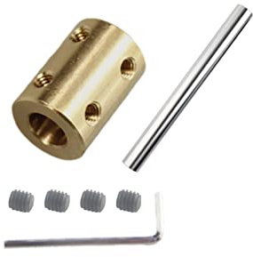 CHANCS Albero motore Manicotto rigido Accoppiamento 6mm a 8mm 100MM Lungo Acciaio Diametro Albero 8mm Foro Giunto Rigido Set Vite Accessori Motore per Parti FAI DA TE