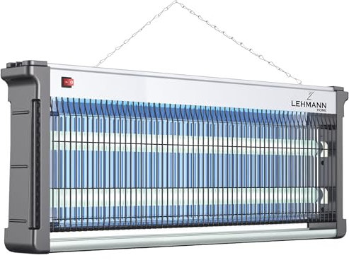 LEHMANN Electrique Lampe Anti Moustique avec Lampes UV, Anti-Mouches et Moustiques, 41 W, Économe en énergie, sans Produits Chimiques, pour intérieur et extérieur jusqu'à 400 m², Silencieux