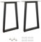 QLLY Trapez Metall Tischbeine, Home Office Schreibtischbeine, Möbel Bein Set, Satz von 2 (70CM, Schwarz)