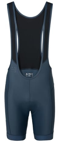 VAUDE Posta Bib Tights Radhose Herren kurz, bequeme Fahrradhose für Herren mit Träger & R-Pad Sitzpolster für sportliche Rennrad-Fahrten, schnelltrocknend & atmungsaktiv – Blau, XL