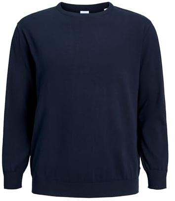 Jack & Jones Jersey de Punto Jjebasic para Hombre con Cuello Redondo Noos Pls, Azul Marino, 5XL
