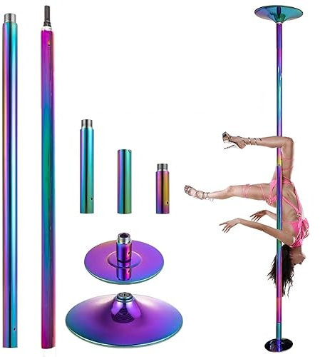 Barra Pole Dance Reemplazo de barra de baile: barra de baile giratoria y estática para el club de apartamentos en casa, barra de separación ajustable en altura para techos de 7 pies, 8 pies, 9 pies,