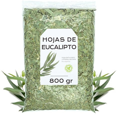 Infusion Eucalipto 800g - Eucalipto Hojas - Hojas de Eucalipto Naturales - Infusiones a Granel - Rica en Minerales y Nutrientes - Propiedades Naturales (800 gr)