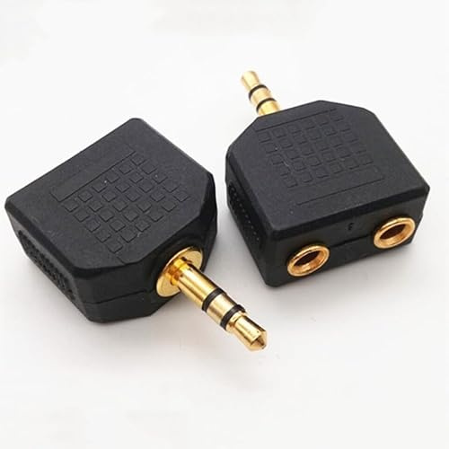 LIWEARE 2 stycken 3,5 mm uttag stereo ljudadapter fördelare 1 x 3,5 mm jack kontakt till 2 x 3,5 mm jack jack jack splitter för alla mediaspelare ljudenheter