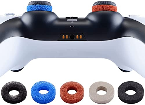 MaD Vision 10-delat set (5 par) Mira-ringar - Aiming/Precision Rings för Nintendo Switch Pro-styrenhet, PS5, PS4, Xbox Series X-S/One/360. Olika färger och styvhet (mjuk, medium, hård)