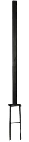 HORI® WPC Zaun Konsole Stahl schwarz – Sichtschutz Pfosten Basis zum Aufschrauben oder Einbetonieren, wetterfest I Für kleine Pfosten 99,5 cm I zum Einbetonieren