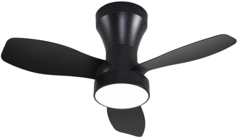 BEL AIR HOME - TAURRO takfläkt med DC-motor och 24W LED-ljus, 3 lufthastigheter och 3 ljustemperaturer, fjärrkontroll ingår, (körsbärssvart)