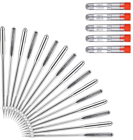 50-Piece Heavy Duty Sewing Machine Needles Set - Compatible with Brother, Janome, Singer | Multiple Sizes for Denim, Leather & More