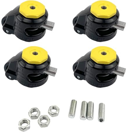 WELDINGER Schwerlastrollen-Set 60FS (4 Stück) mit M12 Gewinde - Tragkraft 1000 kg