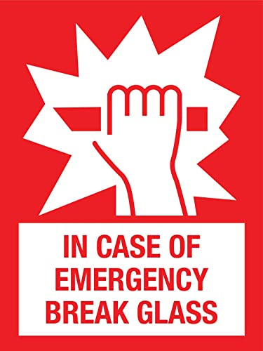 In Caso Di Emergenza Rompere Il Vetro Cartello Di Avvertimento Cartello Decorativo Cartelli Metallo Poster Metal Per Cucina Ristorante Soggiorno Bar Pub M