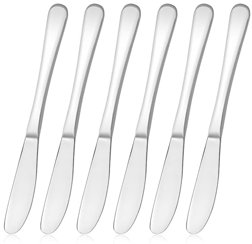 Cuchillo de Mantequilla de Acero Inoxidable, 6 Piezas Cuchillo de Unter, cuchillo para queso, juego de cuchillos para postre, Puede Utilizar en Fiestas de Restaurantes de Cocina,Gadgets de Cocina