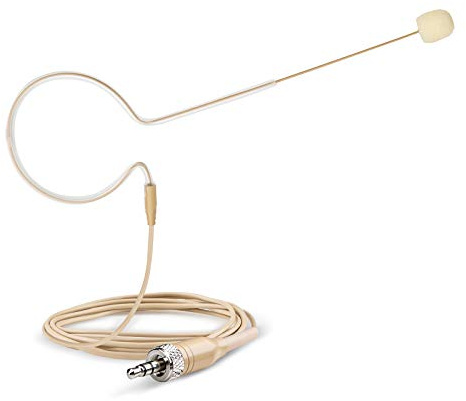 Sujeetec Headset Headworn Microphone - 3.5mm Screw Lock Head Microphone for Sennheiser Wireless System & Bodypack Transmitter â Beige Single Earhook Omnidirectional Headset Head Mic