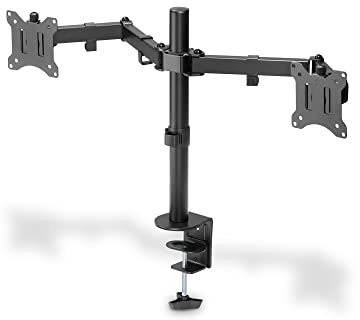 DIGITUS Monitorhalterung - Tischklemme - 2 Monitore - Bis 32 Zoll - Bis 3X 8 kg - VESA 75x75, 100x100 - Schwarz