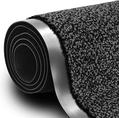 KARAT - Tapis Anti-salissures Sky - Paillasson de Porte antidérapante et Entretien Facile - Paillasson pour l'intérieur et l'extérieur - Tapis de Porte à Poils chinés - Anthracite, 120x180 cm