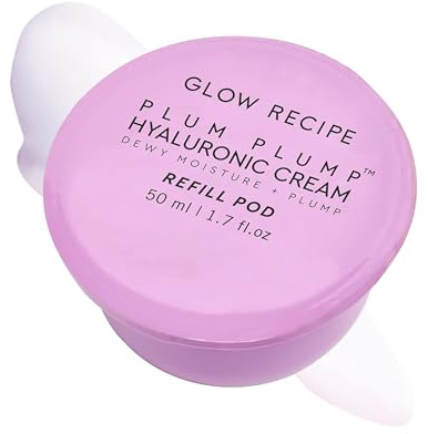 Glow Recipe Plum Plump Hyaluronic Acid Face Cream, Refill - Hydrating, Firming & Plumping Facial Moisturizer for Women & Men - Korean Skin Care with Polyglutamic Peptides for Dry Skin Wrinkles (50ml)