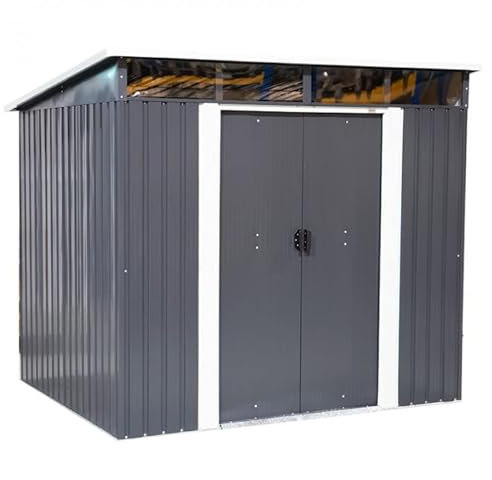 Grindi - Gerätehaus Metall Ribes I - Gartenhütte - Gartenhaus - Geräteschuppen 193x238x202 cm Schiebetür - Garten Schrank - Fahrradgarage - Shelter - Gartengerätehaus - Tiny House