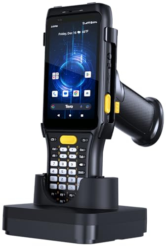 Tera Android Barcode Scanner PDA: Android 11 Barcode Reader with Charging Cradle Pistol Grip Qualcomm CPU Zebra SE4710 Bar Code Reader for WMS Model P161
