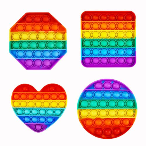 Random 4 Pcs Fidget Toys,Pop Fidget Sensory Toys Set,Stress Relief Gifts for Kids & Adults,Pop Bulk & Party Favors Toddler Toys for Easter Gifts,Party Supplies,Classroom Prizes