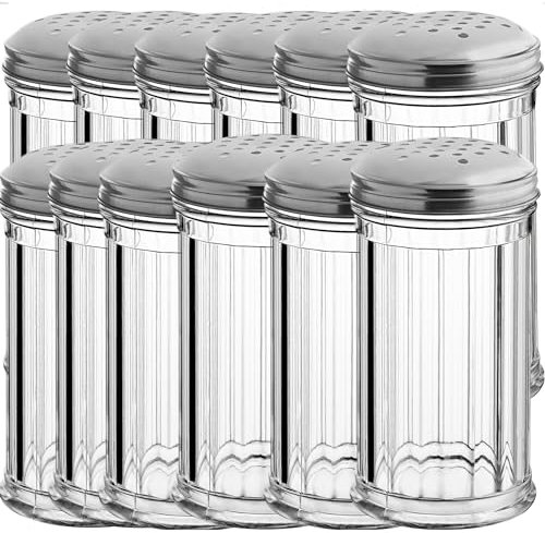 GEEX DEPOT Parmesan-Käsestreuer, Salz- und Pfefferstreuer mit Edelstahldeckel, transparenter Kunststoff-Gewürzstreuer, Zucker-/Gewürzspender, große Salz- und Pfefferstreuer (360 ml) von GEEX DEPOT