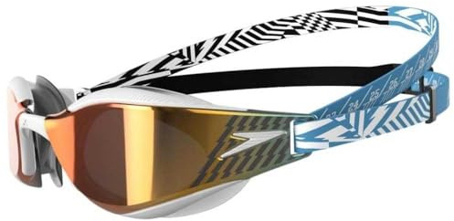 Speedo Unisex Fastskin Hyper Elite Swimming Goggles | Competitive Goggles | Performance Goggles | Training Goggles | Hydrodynamic, Picton Blue/Black/White, One Size