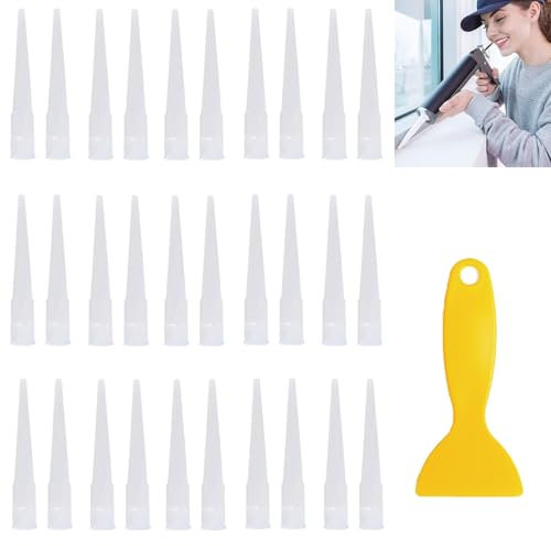 Kartuschenspitzen, 30 Stück Transparent Silikontüllen Ersatzspitzen Abdichten Kappen Silikonkartuschen Abdichten Düsen Küche Haushalt Dichtmittel Werkzeug