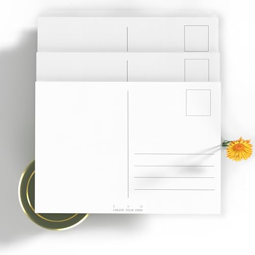 JamJar Print Standard Blank Premium Postcards | White | 12 Cards A6 250gsm | Made in The UK | Textured Art Paper for Personal Creations, Photo Card, Art Projects & Crafting Designs
