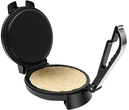 Elettrico Chapati Roti, Pressa per tortilla messicana, Rosin Presse1200W Elettrico Chapati Pane Pita Naan Roti Presse Macchina Tortilla Maker per Frittelle, Omelette, Prosciutto Palato